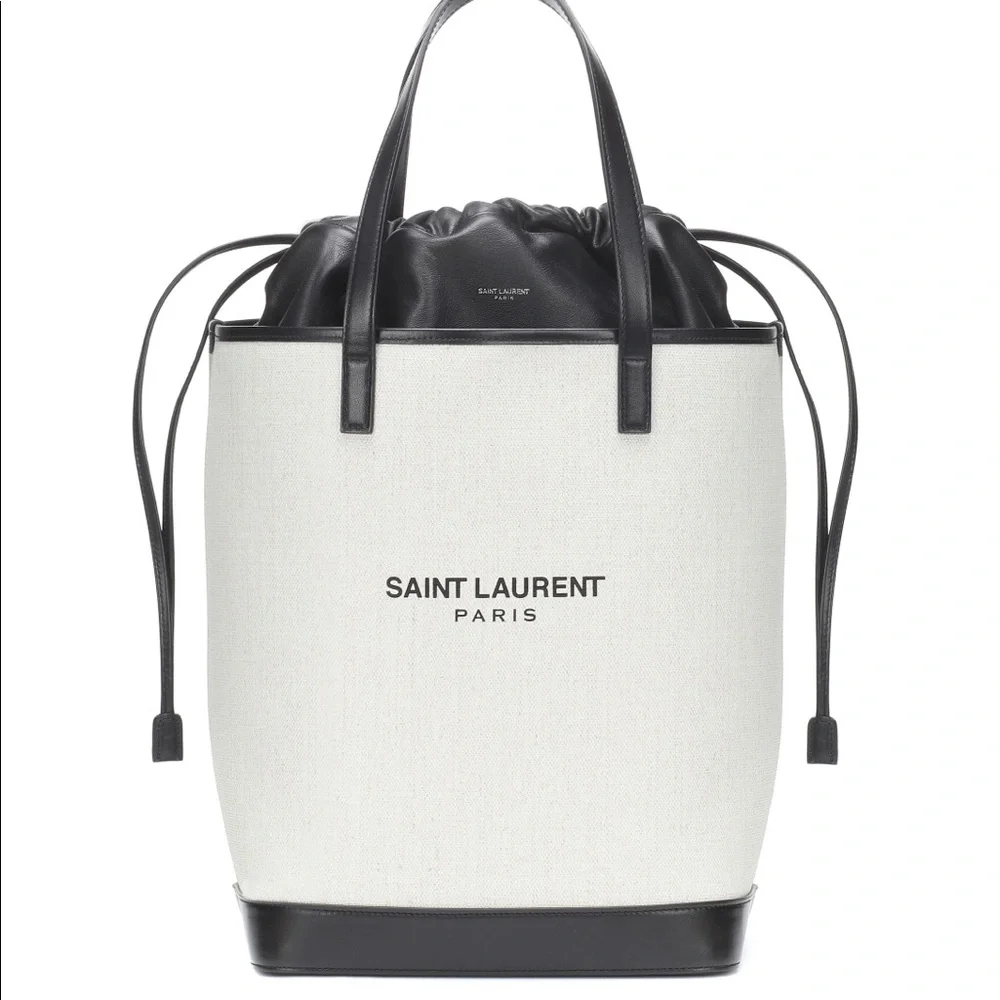 Saint Laurent Teddy canvas and leather tote bag NEW - Picture 8 of 13